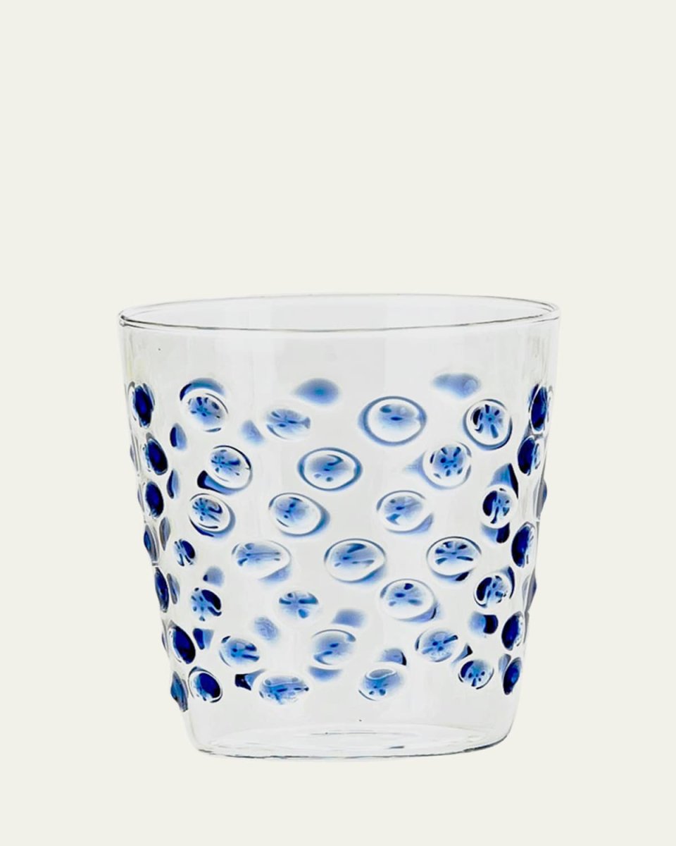 Blue Colored Bubbles Glass